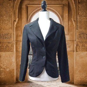 Women's Body Hugger Blazer with Padded Shoulders Black